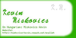 kevin miskovics business card